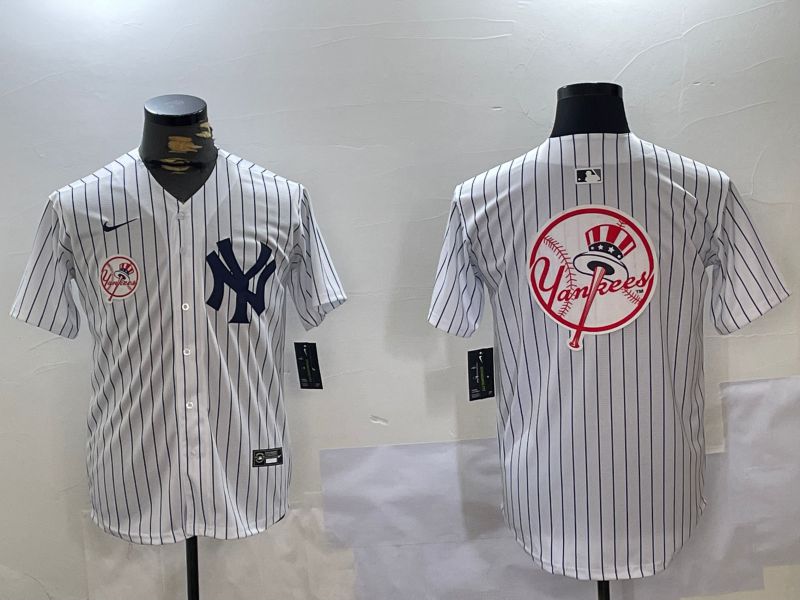 Men New York Yankees Blank White stripe Game 2024 Nike MLB Jersey style 10274->new york yankees->MLB Jersey